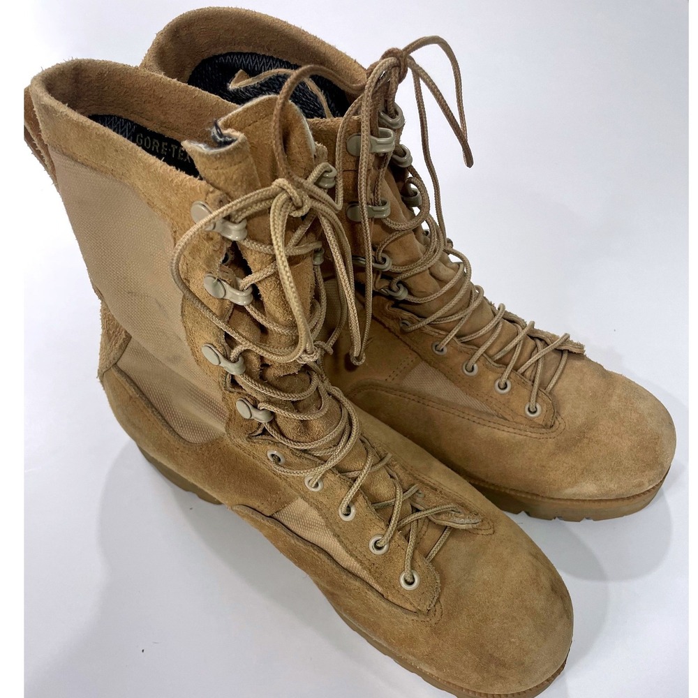 Belleville Mens Gore-Tex Waterproof Combat Military Boots Tan Suede Vibram Sz 10